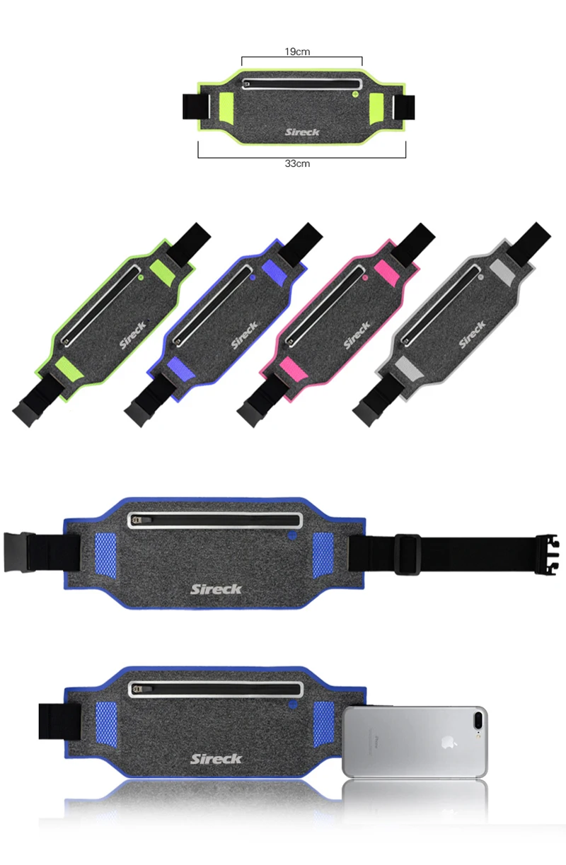 Sireck Сумки для зала Многофункциональный Бег мешок Сверхлегкий Водонепроницаемый 6." мобильный телефон пояс Сумка спортивная Фитнес Велоспорт pack