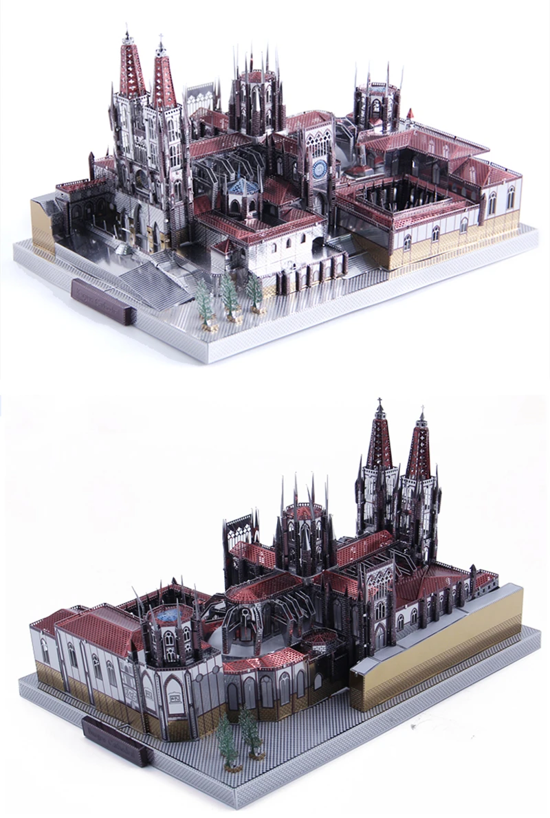 Microworld 3D металлическая головоломка Burgos Cathedral испанская Архитектура DIY Сборные модели наборы для взрослых образование Коллекция игрушек Декор