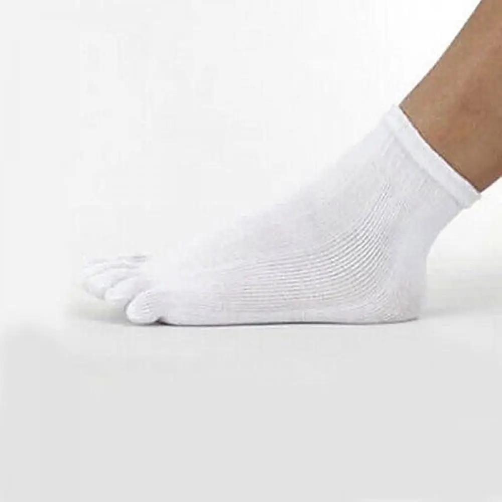1 пара носков унисекс Зимние теплые мягкие мужские женские хлопковые носки дышащие носки с пятью раздельными пальцами пять пальцев однотонные носки - Цвет: white