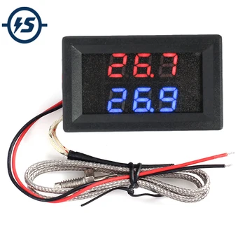 

Thermocouple IC Tester Dual Digital LED Display Thermometer Meter K-type High Temperature Thermocouple Tester DC 4.0V-28V