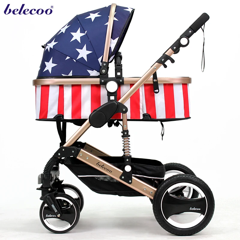 Прогулочная коляска belecoo bella складная четыре колеса амортизаторы