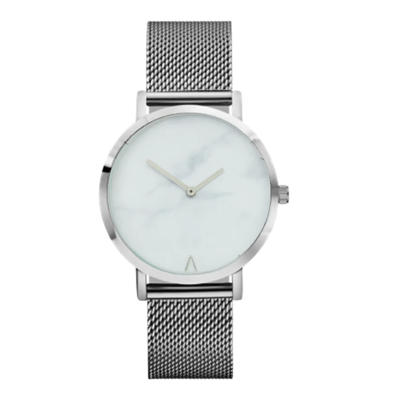 Fashion Luxury Brand Minimalist Style Marble Watch Stainless Steel leather Strap Simple Women Dress Watches Woman Quartz Clock