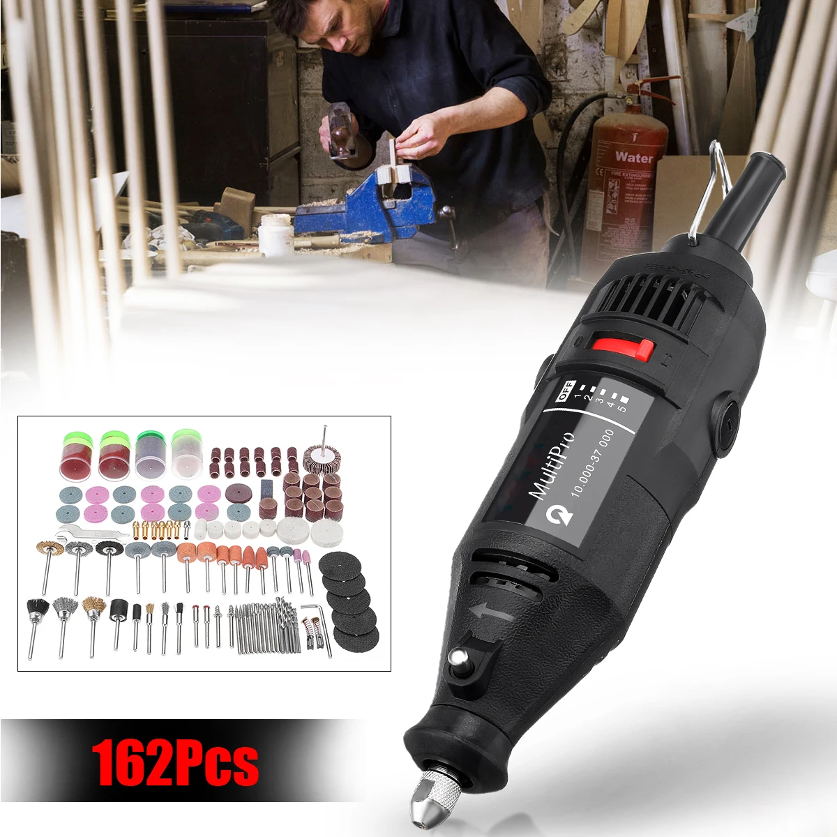 

162 in 1 180W Professional Mini Electric Die Grinder Rotary Tool Set Accessory Polisher Engraver DIY Power Tools