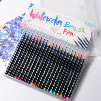 

20 Color Watercolor Painting Markers Pen Premium Soft Brush Pen Set Coloring Books Manga Comic Calligraphy Art Marker