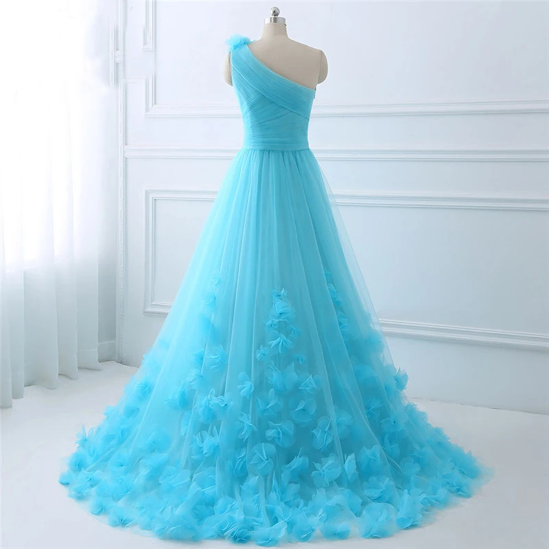 Walk рядом с вами Серые Вечерние платья синие плиссированные на одно плечо с цветочным рисунком Длинные вечерние платья для женщин robe de soiree longue