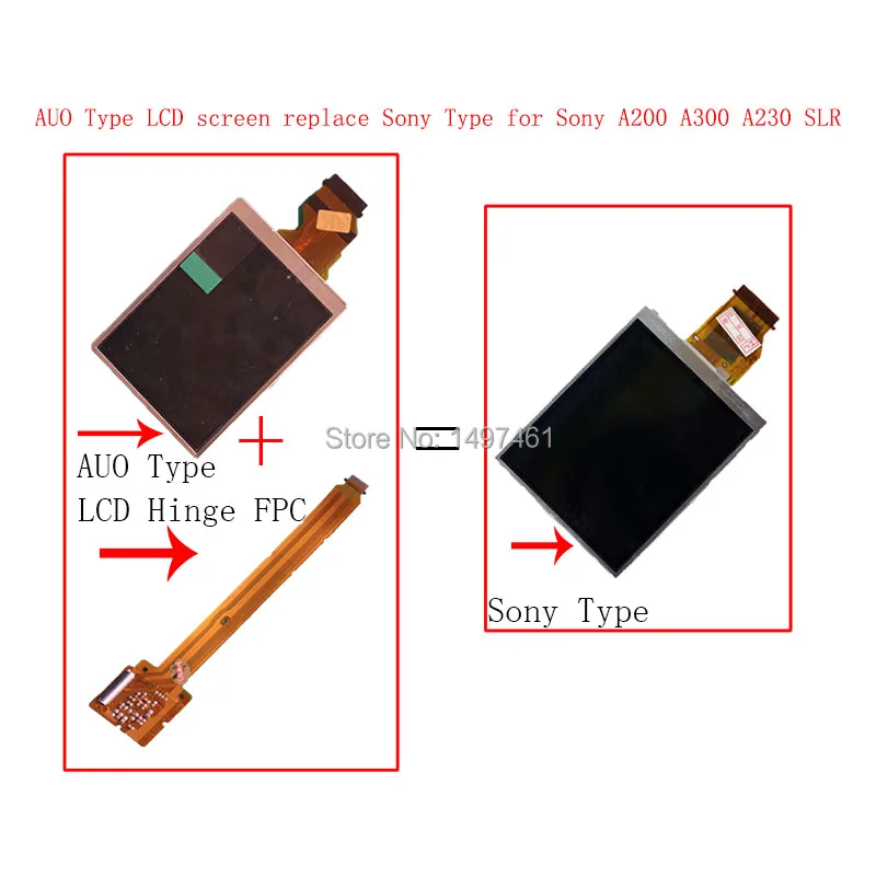 Новый ЖК экран + шарнирный кабель FPC для Sony A200 A300 A350 SLR (совместим с тип и AUO