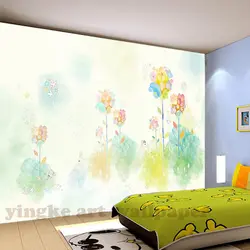 Пользовательские фото росписи обоев Пастырское Цветы 3D ТВ фоне стены живопись Гостиная обои Home Decor