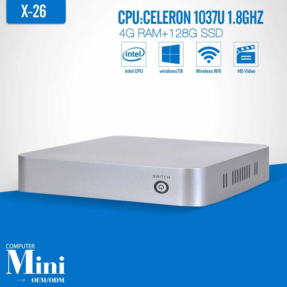 POS Computer Office Computer College Computer support full screen movies X-26 C1037U 4G RAM 128G SSD WIFI no noise