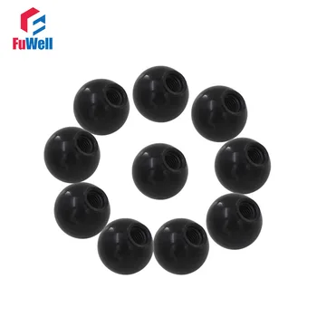 

10pcs M8 x 25mm Ball Knob 8mm Thread 25mm Ball Diameter Bakelite Black Ball Lever Knob for Machine Tools Replacement