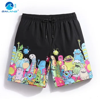

Gailang summer board shorts cartoon pattern loose swimwear men swimming trunks sweat sexy swimsuits mens bermudas beach surf gym