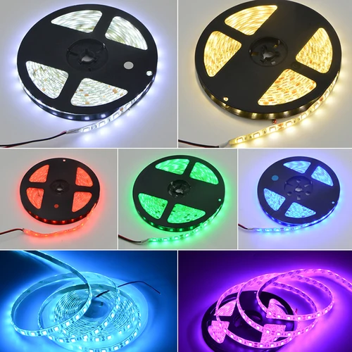 방수 RGB LED 스트립, 유연한 라이트 벨트, LED 리본 테이프, 홈 장식, 24V RGBW 램프 스트립, 5M 300LED, 5050 DC12V 60LED/M 5