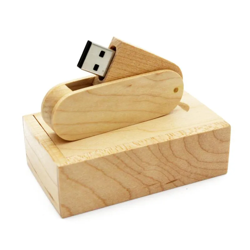 SHANDIAN логотип на заказ Деревянный USB+ коробка USB флэш-накопитель Флешка 4 ГБ 8 ГБ 16 г 32 Гб 64 Гб карта памяти фотография свадебный подарок - Цвет: Maple wood BOX