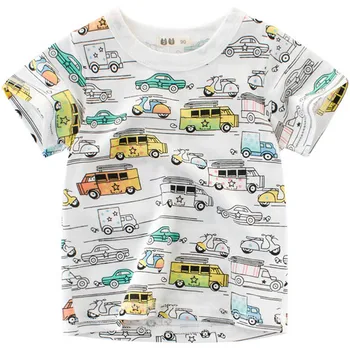 

Summer Kids Boys Girls Short Sleeve T Shirts Cotton Cartoon Bus Print T-Shirt Baby Boy Tops Tee Shirt Children Clothing