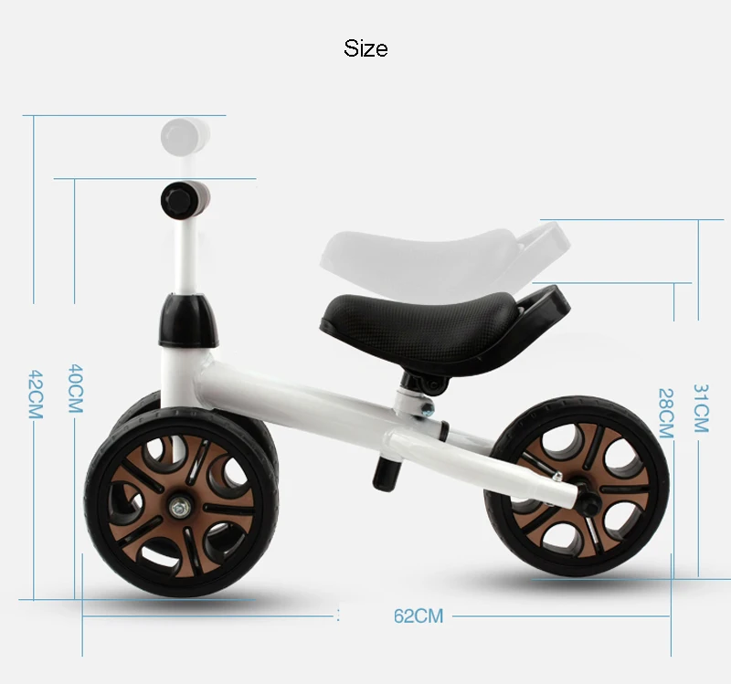 Новые детские ходунки без педалей велосипед трицикл ездовые игрушки детские три колеса баланс велосипед Скутер детские ходунки