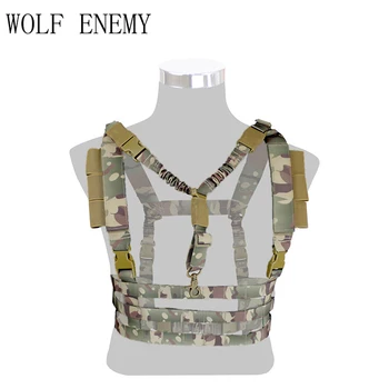 

Military Tactical Vest Airsoft Molle System Low Profile Chest Rig Removable Gun Sling Hunting Airsoft Paintball Gear