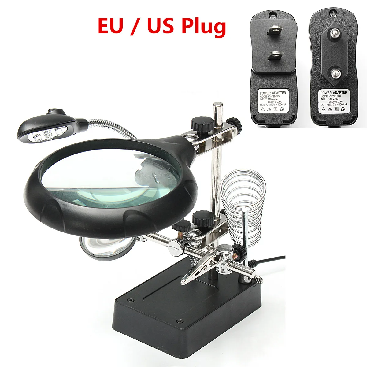 EU/US Plug Soldering Stand Helping Hand Soldering Solder Iron Stand