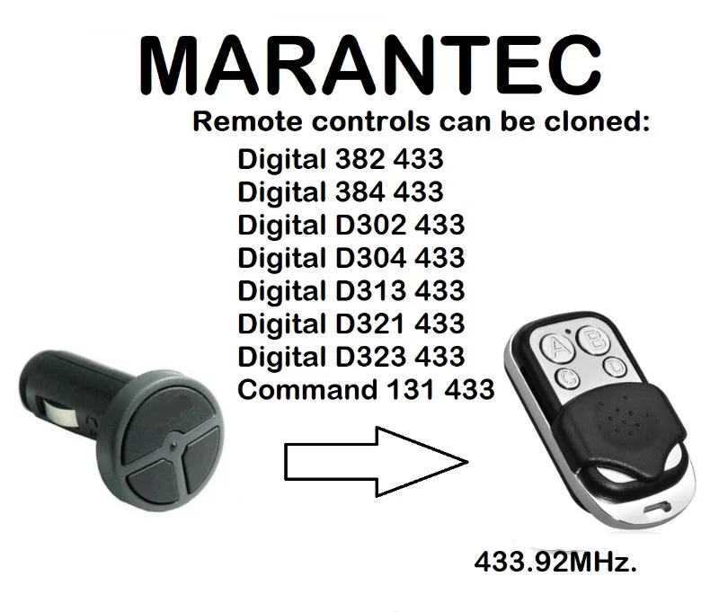 

MARANTEC D323 433 Universal Remote Control Duplicator 433.92MHz.