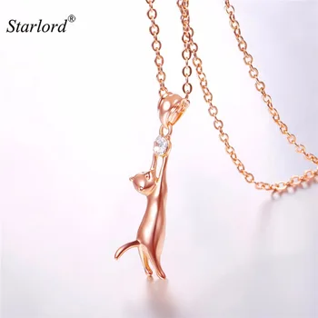 

Starlord Hanging Cat Necklace Cute Kitty Pendant Gold/Silver Rose Gold Cat Jewelry Cat Lover Gift P644