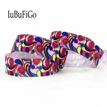 [IuBuFiGo] 10 двор 7/" 22 мм Bohemia печатных Grosgrain ленты ПЕЙСЛИ ЦВЕТЫ ленты DIY bowhair материалы ручной работы 1157