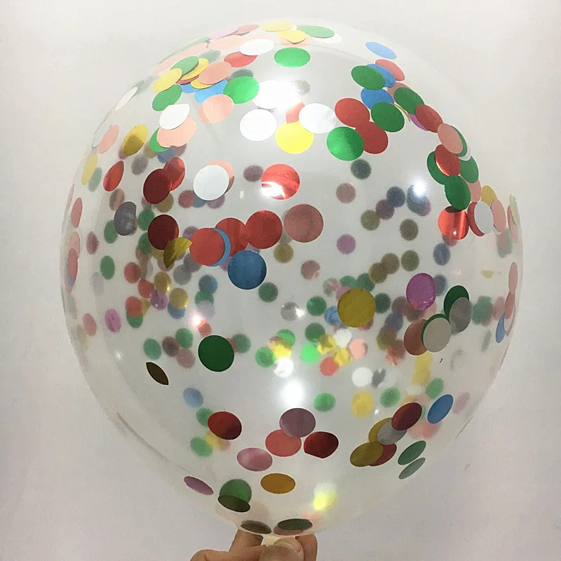 5 шт. 12 дюймов конфетти шары прозрачные латексные воздушные шары для украшения свадьбы с днем рождения Детские вечерние принадлежности