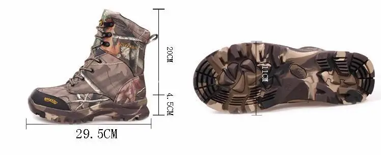 47 большой размер Bionic Camo водонепроницаемые теплые зимние сапоги Зимняя уличная охотничья альпинистская походная Спортивная Флисовая теплая тактическая обувь