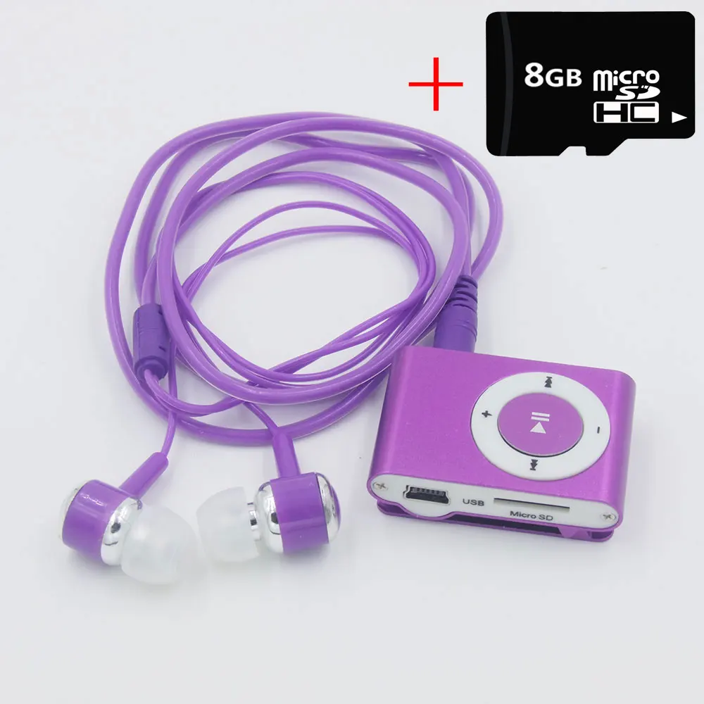 MP3 музыкальный плеер с модными наушниками металлический зажим mp3 портативный