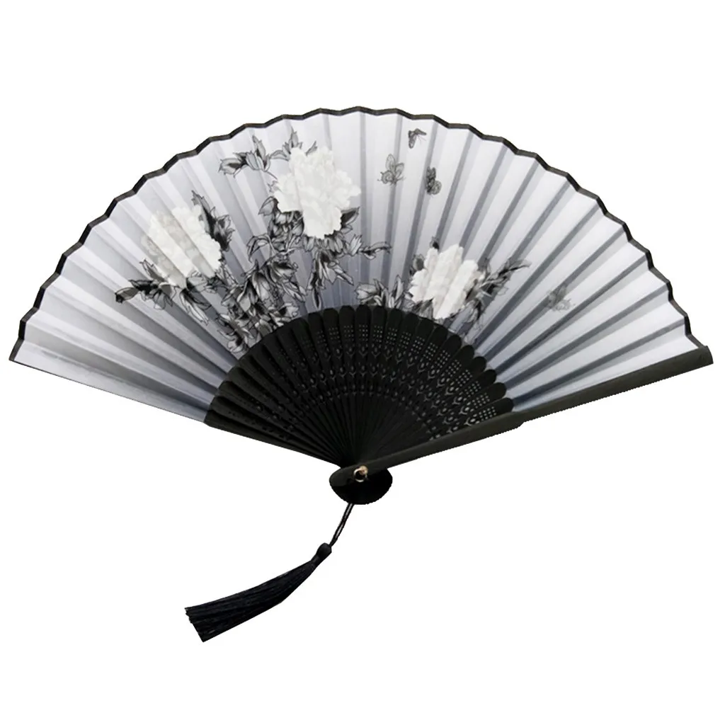 Handheld Fans Folding Fans Bamboo Fans Women's Hollowed Bamboo Hand Holding Summer Held Fan Home Improvement - Цвет: O