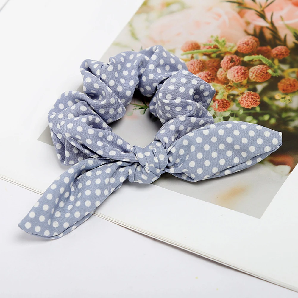 Plaid Girls Women Bunny Ear Hair Scrunchie Knot Bow Hair Band Hair tie Bows Rabbit Ear Elastic Ponytail Holder Bands Hair bow Hairclip Hair Accessories