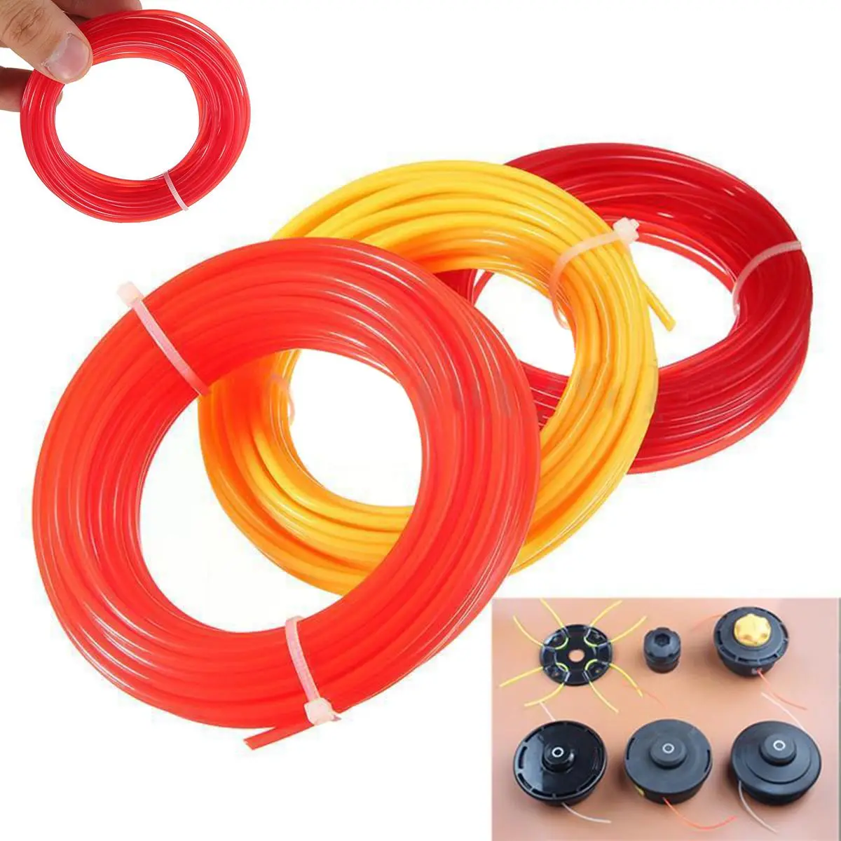 10mx2mm Nylon Cord Wire Strimmer Line Spool String Grass Trimmer Red Accessory 