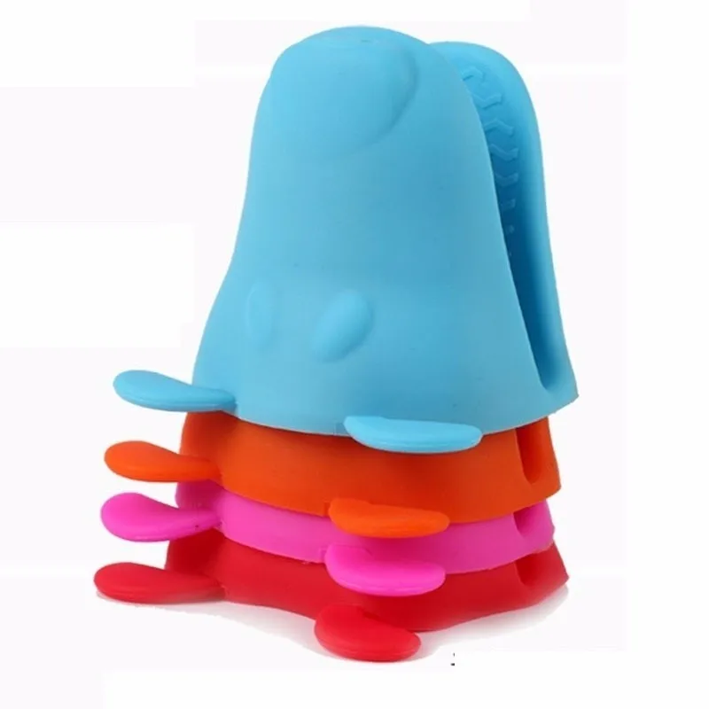 1pc Silicone Oven Glove Heat-resistant Finger Hand Clip Kitchen Doggie Shape Oven Holder Cake BBQ Baking Mitt Glove Cooking Tool (6)