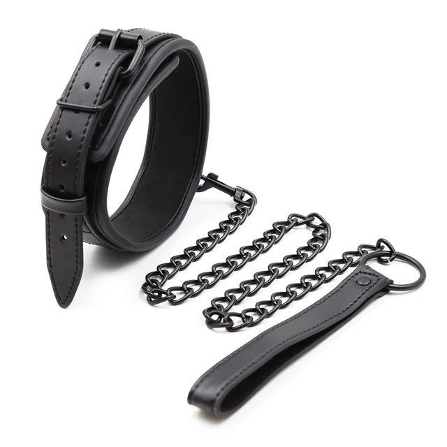 Bdsm Collar Leather And Iron Chain Link bdsm Slave Collars Women Bondage Collar Sex Toys For Couples Adults Sex Restraints 1