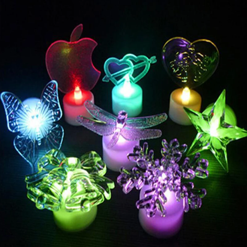 Glow Party Supplies Christmas Decorations For Home Colorful LED Nightlight Decoration Light Lamp Mini Christmas Tree led Toys (5)