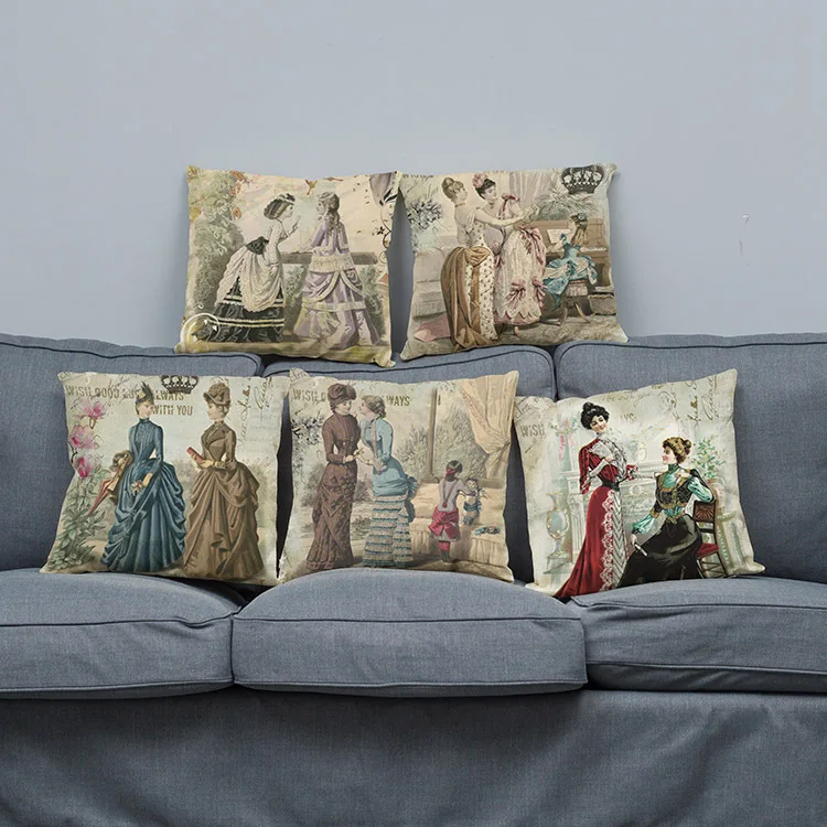 

Cushion Cover Polyester and Linen New Retro British Style Cushion Cover Car Sofa Home Decoration Cushion Pillowcase GZTZMY CC-09