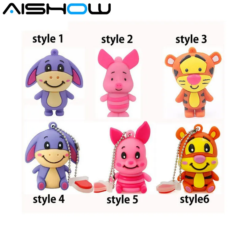 

Free shipping 100% real capacity eeyore Donkey USB Flash Drives silicone animal pen drives memory stick usb 2.0 2GB 4GB 8GB 16GB