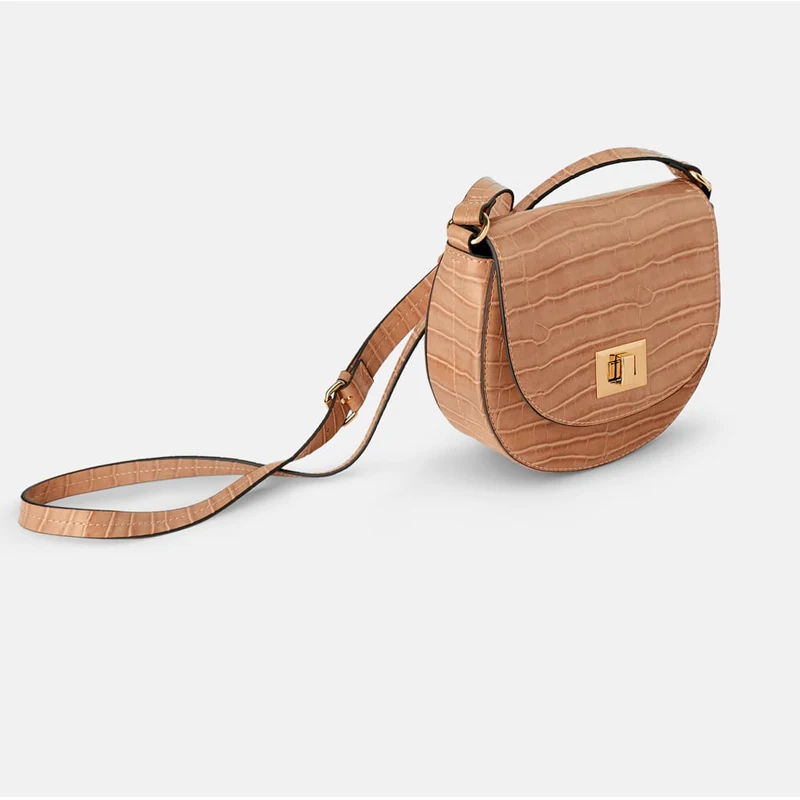 Animal Print Women Crossbody Satchel Bag Small Saddle Purse and Tote Shoulder Handbags Crescent Moon High Quality PU Leather