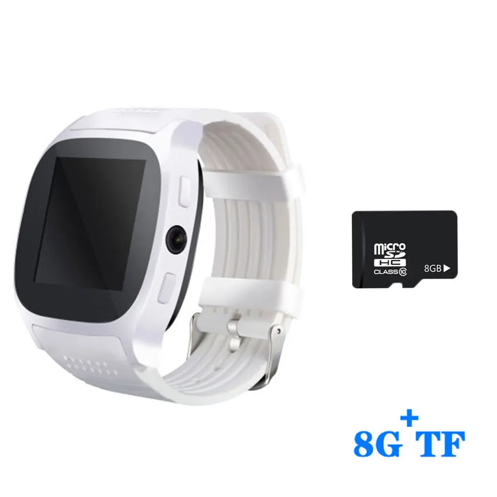 Смарт-часы Bluetooth sim-карта камера gps LBS трекер Smartwatch водонепроницаемые часы-Шагомер FM видео воспроизведение музыки для мужчин и женщин - Цвет: White and a 8GB card