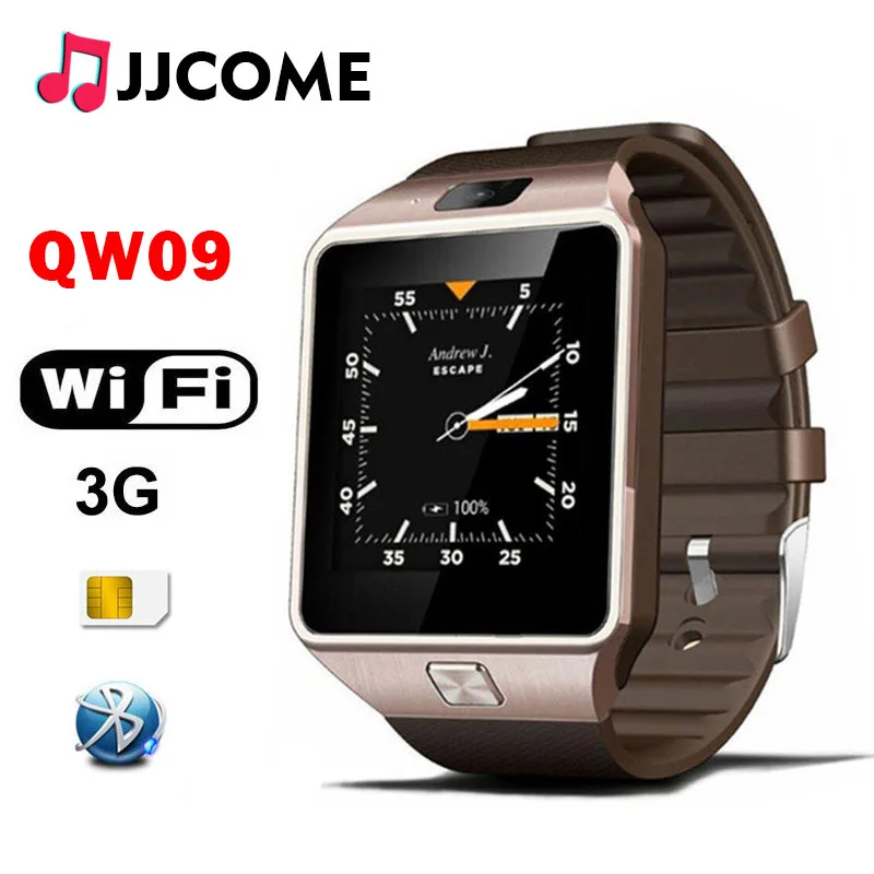 Оригинальный 3g wifi QW09 Bluetooth Смарт часы для мужчин SIM карта 4 ГБ/512 Мб настоящий
