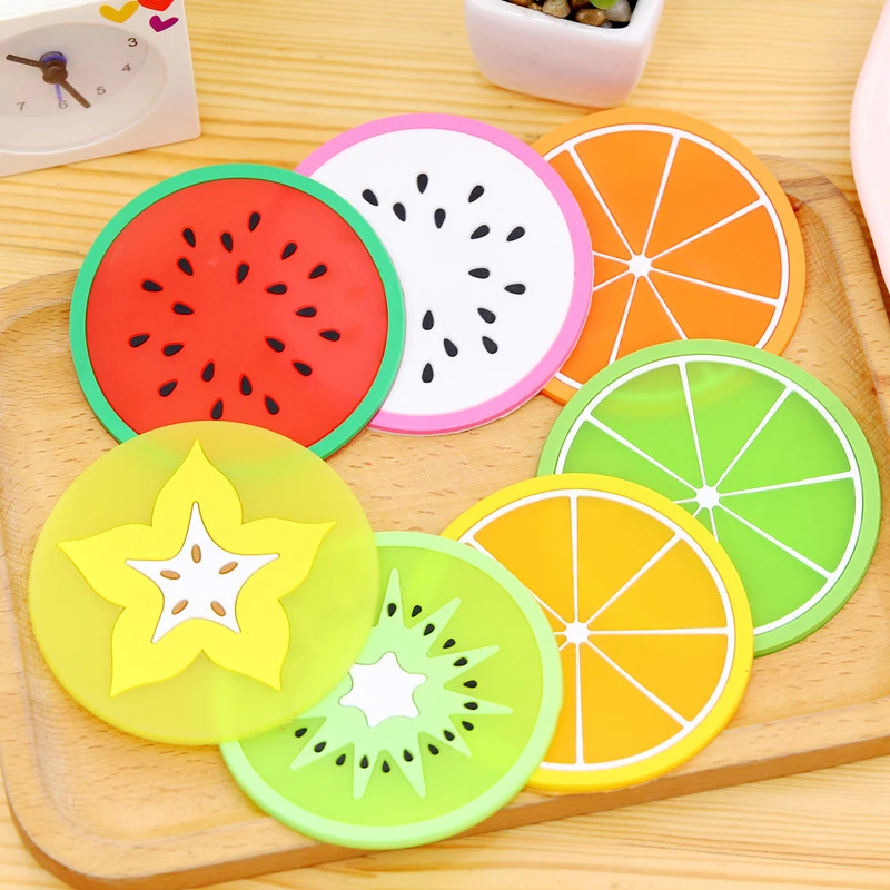 

Hot Coaster Fruit Shape Silicone Cup Pad Slip Insulation Pad Cup Mat Pad Hot Drink Holder
