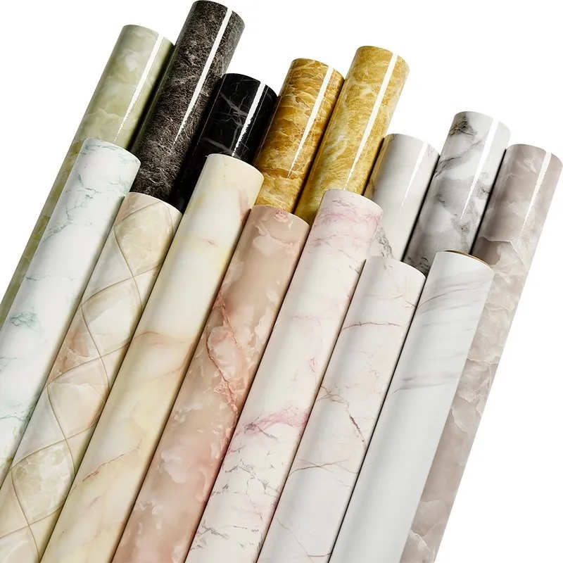 

Vinyl Waterproof Pvc Wallpaper Imitation Marble Pattern Stickers Self-adhesive Wallpaper Renovation Furniture Bathroom Cabinet