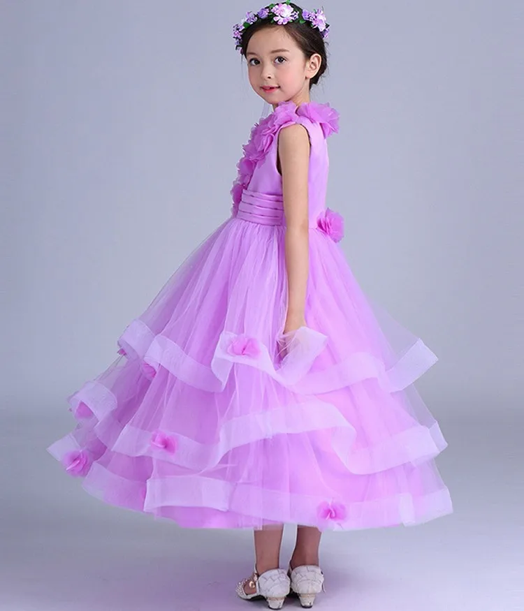 Цветочная Фея Костюмы летнее платье для детей вечерние принцессы на Хэллоуин костюм для детей цветок Платье для танцев для девочек