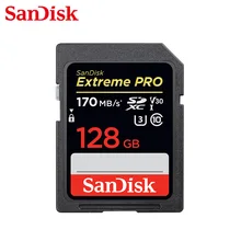 SanDisk – carte SD Extreme Pro, 32 go/64 go/128 go, SDHC/SDXC UHS-I classe 10, 95 mo/s, compatible U3 4K, pour appareil photo numérique
