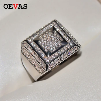 

Luxury brand Shiny Zircon Square rings High quality Gold color AAA CZ Men ring size 8 9 10 11 12 Hip hop jewelry Dropshipping