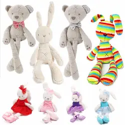 Милые куклы-кролики детские мягкие Brinquedos плюшевый кролик и медведь спальный коврики мягкие плюшевые животные игрушечные лошадки для