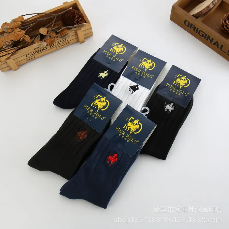 

Brand Fashion Men Socks Cartoon Horse Cotton Soft Spring Autumn For Male Solid Casual Over Ankle Business Dress Socks