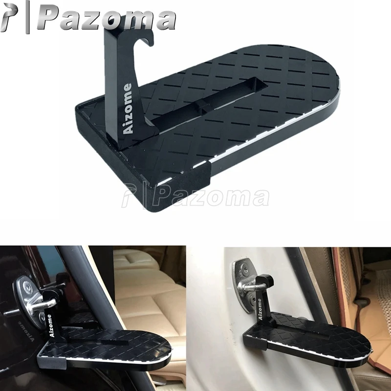 

Black Folding Car Doorstep Auxiliary Foot Pedal Hooking Kits Swift Easy Access Vehicle Rooftop Roof Rack for Jeep SUV Car