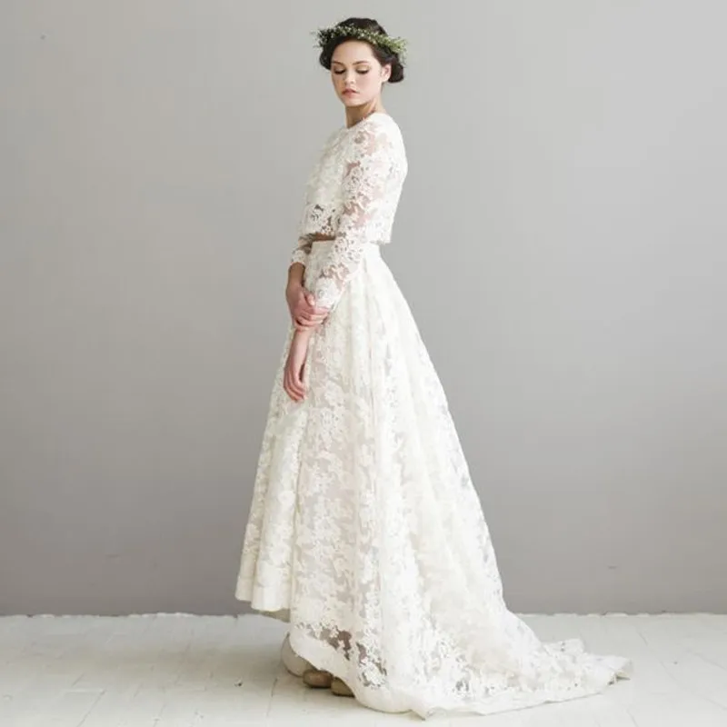 2016-Vintage-Ivory-Lace-Long-Skirt-A-Line-Sweep-Train-Bridal-Skirts-Custom-Made-Garden-Wedding