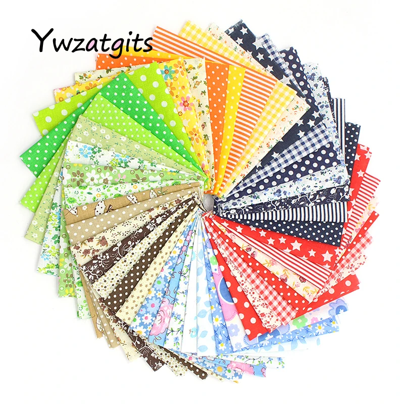 

ywzatgits 50*50cm 7pcs/lot Printed Patchwork Cotton Fabric Sewing Cloth Quilting Textiles Fabrics Doll DIY Materials 026029100