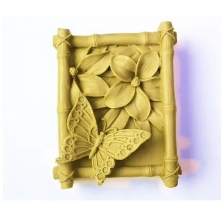 Бабочка в бамбука и цветок ремесло Книги по искусству силиконовые Мыло плесень Ремесло Пресс-формы DIY