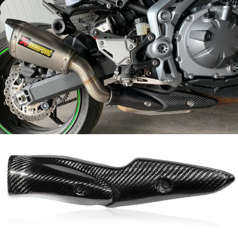 

Z900 Motorcycle Exhaust Pipe Escape Middle Link Pipe Carbon Fiber Heat Shield Cover Guard Anti-Scalding Shell For kawasaki z900