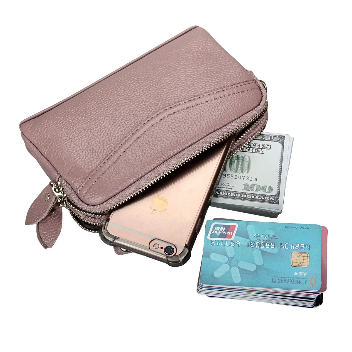 Повседневный женский длинный кошелёк, кошелек из натуральной кожи, Женский кошелек для монет, женский кошелек, держатель для карт, дневной клатч, упаковка для мобильного телефона, карман